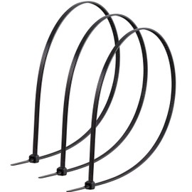 PowerGear, Black, Cable Ties, 20-Inch Long, 25-Pack, Nylon Plastic, 5 1/3-Inch Maximum Diameter, Durable, Self-Locking, 13576