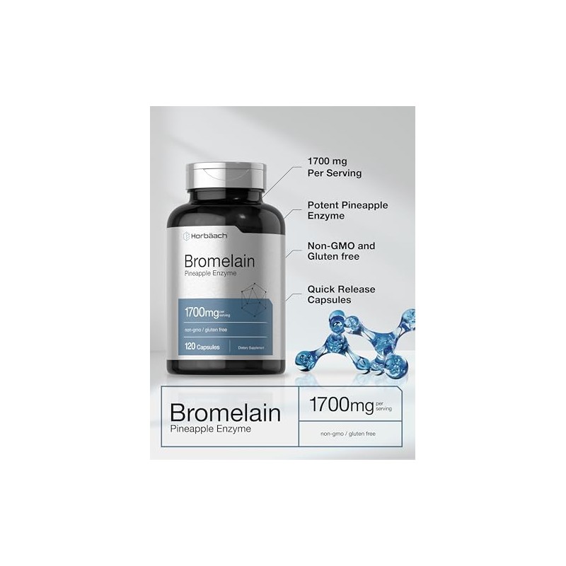Horbäach - Bromelina 1700 mg - 120 cápsulas - Apoya
