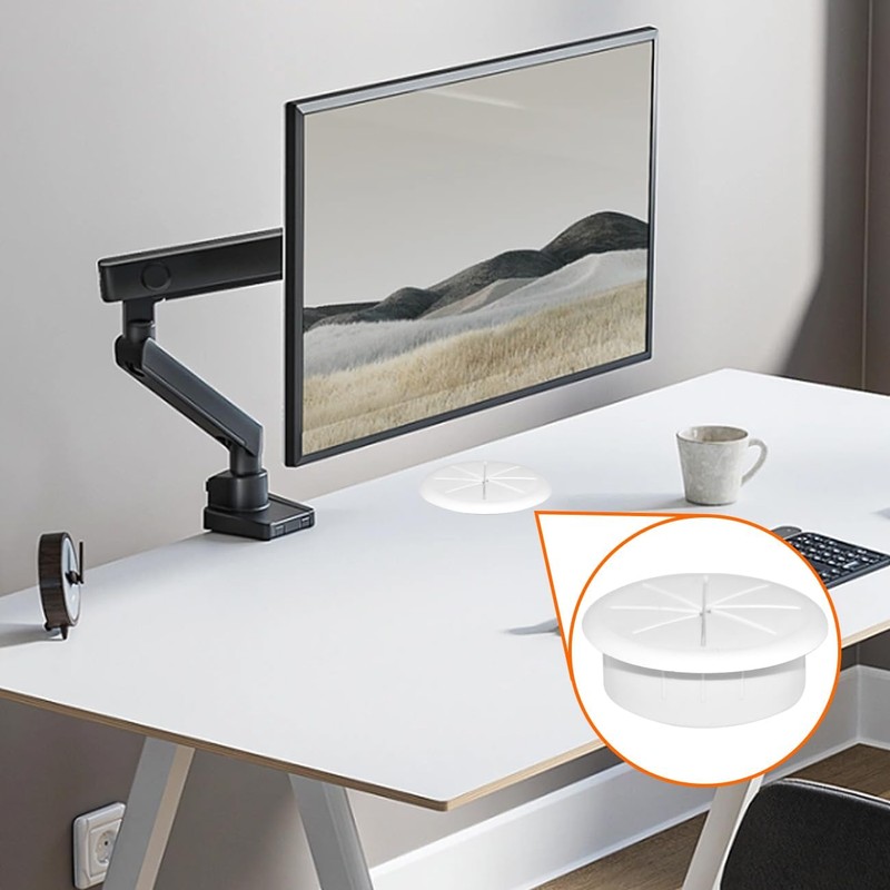 2Pcs Flexible Desk Grommet, HONSNkS 2 Inch Cable Cord Hole