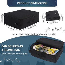 Foldable Cat Litter Box with Lid, Cat Travel Litter Box, Portable Cat Litter Box for Travel, Leak-Proof Lightweight Collapsible Cat Litter Carrier (A)