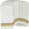50 Cloth-Like Dinner Napkins Gold Border Disposable Elegant Tableware Events