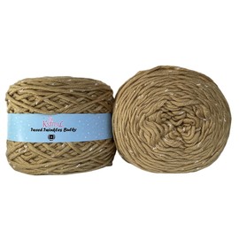 Tweed Twinkle Bulky Acrylic Yarn for Crocheting, 2 Cakes, 400Yds/400G, Free Patterns - #5 Weight Chunky Tweed Yarn for Knitting - Khaki Brown