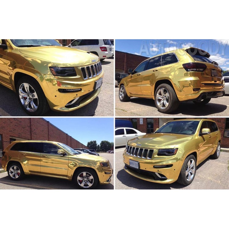 AUTOGOODY 96" x 60" Gold Chrome Mirror Vinyl Film Wrap