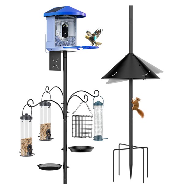 Bird Feeder Pole Squirrel Proof, 92 Inch Heavy Duty Bird