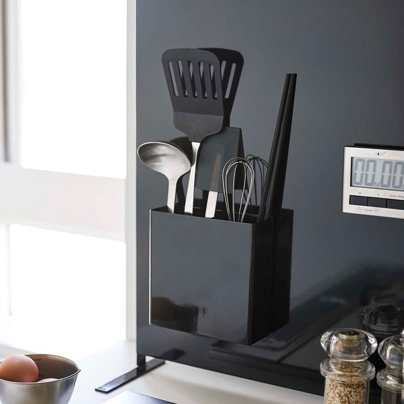 Yamazaki 5147 Magnetic Kitchen Tool Stand, Black, Approx. W 5.3
