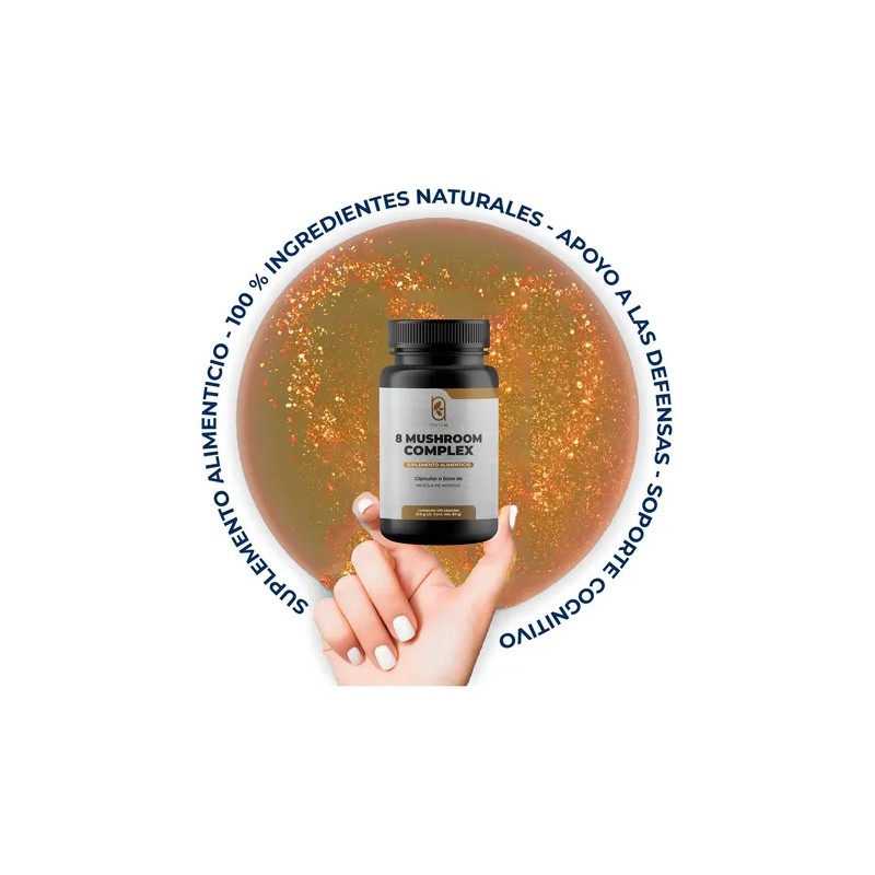 Naima+ Suplemento 8 Hongos Adaptógenos Cápsulas Reishi Cordyceps Shiitake Sin