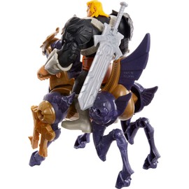 Masters of the Universe and He-Man Creature Vehicle and Figure, He-Man and Stridor, Savage Eternia Collectible Superhero and Steed, MOTU Toy