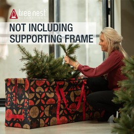 Tree Nest Rolling Christmas Tree Storage Bag 7.5ft Christmas Tree Box for Xmas Artificial Disassembled Trees Holiday Extra Large Storage Bags Container with Wheels & Handles Waterproof Canvas Oxford