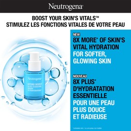Neutrogena Hydro Boost Ultra Hydrating Serum, Hyaluronic Acid, Amino Acids, Electrolytes, Acne, Dry & Sensitive Skin, 29mL
