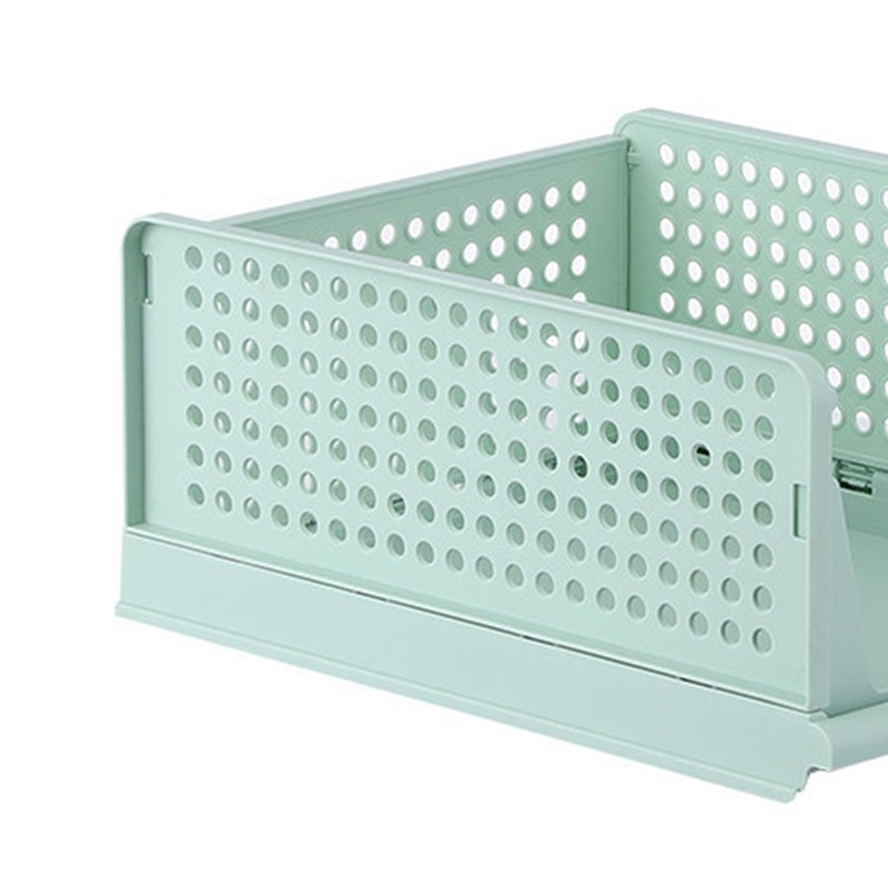 Stackable Storage Basket Plastic Large Open Drawer Wardrobe Cloth Container