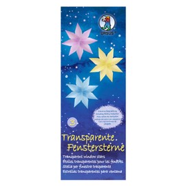 Ursus 15600003 - Transparente Fenstersterne, in 5 verschiedenen Pastellfarben, 80 Blatt, ca. 6 x 16 cm, 115 g/qm, inklusive Bastelanleitung, ideal zum Basteln mit Kindern