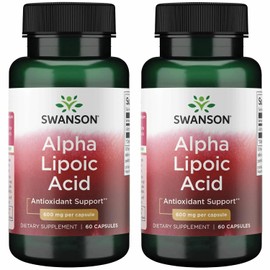 Swanson Alpha Lipoic Acid Antioxidant Supplement, 60 Capsules