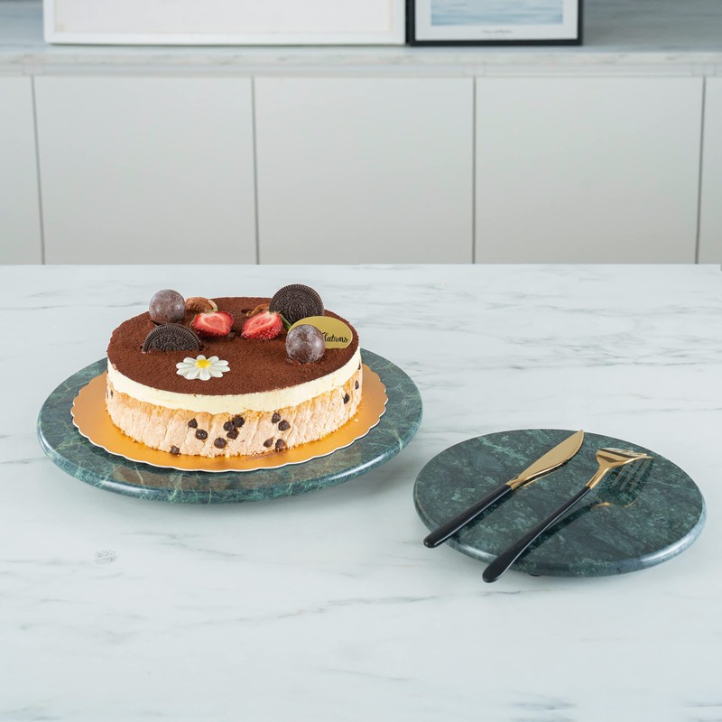 Creative Home Natural Marble Round Trivet Cheese Board Dessert Serving