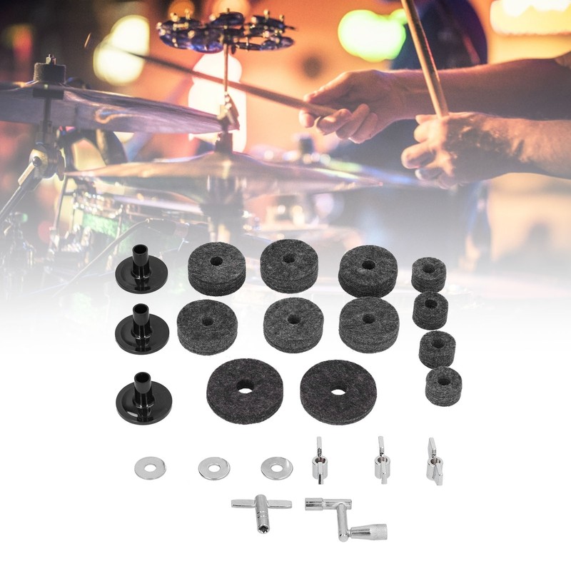 23Pcs Cymbal Felts Sets Stent Tube Clutch Wing Nuts Washer
