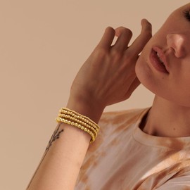 MOROTOLE Beaded Bracelets for Women Gold Beads for Bracelets Gold Bracelets for Women Gold Bracelet Stack