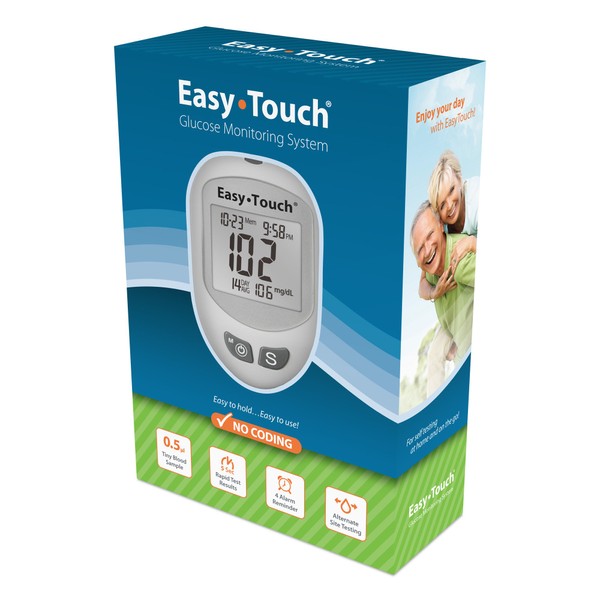 EasyTouch Glucose Monitoring System - (1 Meter, 10 Twist Lancets, 1 Lancing Device per Box) Blue/Green