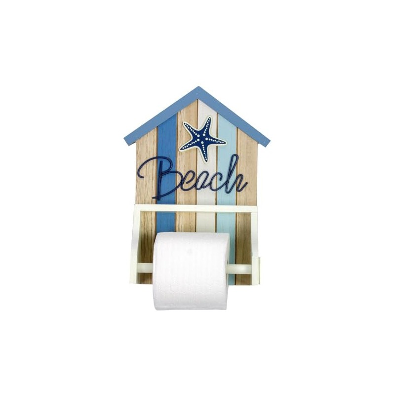 Nauticalia Beach Hut Toilet Roll Holder, 28x21cm