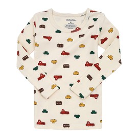 AVAUMA Baby Boys Girls Pajama Set 6M-8T Kids Cute Toddler Snug fit Pjs Cotton Sleepwear (MiniCar_Ivory L)