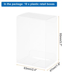 MECCANIXITY 10 PCS Clear Gift Box,2.4"x1.8"x3.7" Transparent Candy Box Plastic Favor Boxes Packing Box for Candy Cookies Christmas Wedding Party Wrapping