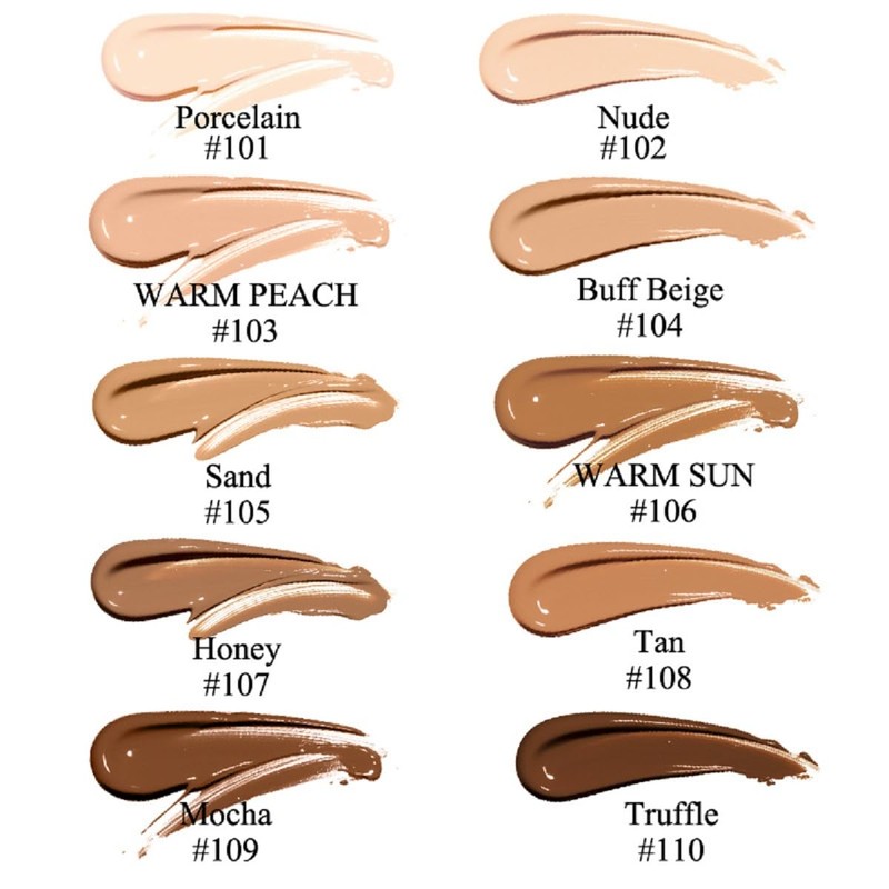 2 Pack PHOERA Foundation 102# Nude and 104# Buff Beige,Full
