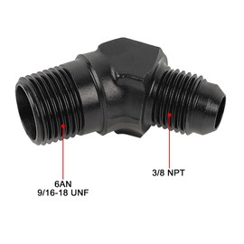 EVIL ENERGY 6AN Male Flare to 3/8" NPT Pipe 45 Degree Fitting Adapter Aluminum Black