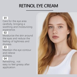 Crema antiedad para ojos con retinol para ojeras,contorno de oj/os - Crema hombres y mujeres,contorno de o/jos pa/ra piel envejecida con retinol una piel más fresca y con aspecto radiante (2 PCS)