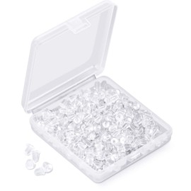iBayam Silicone Earring Backs Earring Backings Soft Clear Ear Safety Back Pads Backstops Clutch Stopper Replacement for Fish Hook Earring Studs Hoops Diameter 4mm (2000PCS/1000Pairs)