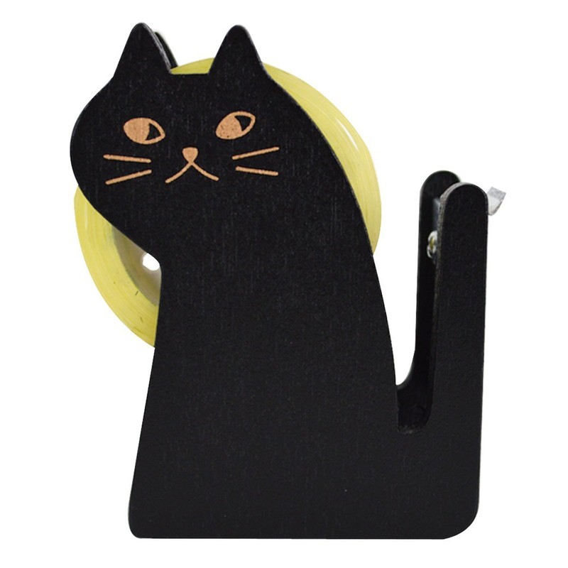 Xrten Vintage Cat Table Dispenser Holder Made of Wood, Tape
