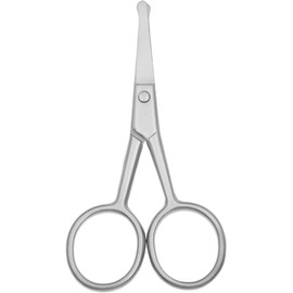 Safety Hair Scissors Stainless Steel Blunt Tip Scissor for Hair Cutting Professional Grooming for Eyebrows, Nose, Moustache, Beard Men Women (Silver, One size)