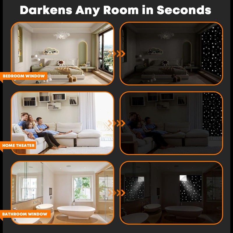 blackout blinds stick on 200X145cm,Patterned blackout fabric Temporary 100% Blackout