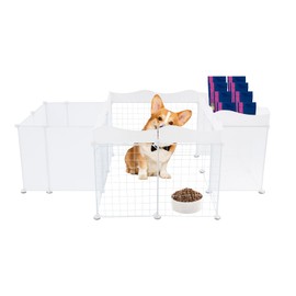 Small Dog Fence, Upgrade One Room One Bathroom Doggy Playpen, Indoor Puppy Fence for Homes, Pet Hospitals, Pet Training Centers(64.96 * 43.7 * 18.5in)