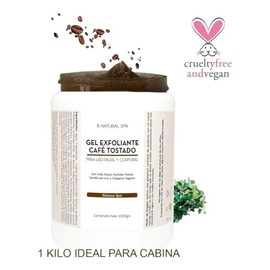 B Natural SPA Gel Exfoliante de Caf Tostado, Uso Facial y Corporal, con Colgeno Vegano, Anticelulitis, 1000 g                                         