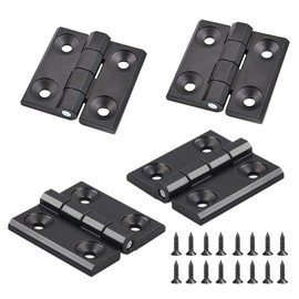 Pack of 4 Metal Hinge, Black Folding Hinge, Door Hinges, Stainless Steel Hinges Connector, for Folding Table, Cabinet, Wardrobe, Furniture