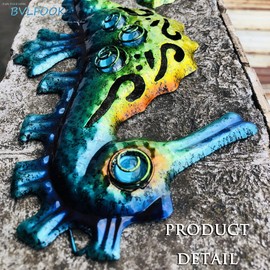 BVLFOOK Seahorse Wall Art Decor Metal Sea Wall Art Decor Coastal Wall Decor Beach Theme Decor Suitable For Bathroom Bedroom Hallway Gatehouse Yard Fence Nautical Tropical Decor 10 Inch