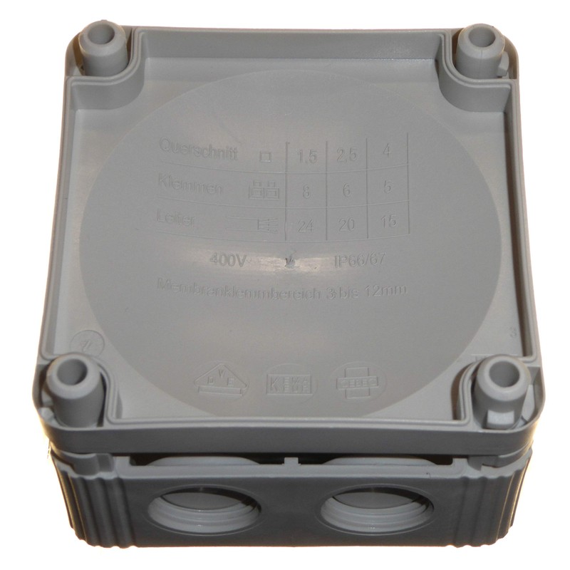 5pk Wiska Combi 308/5 Grey Outside Junction Box with Terminal
