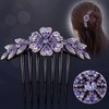Yusier 2 PCS Flower Rhinestone Hair Comb for Women Hairpin