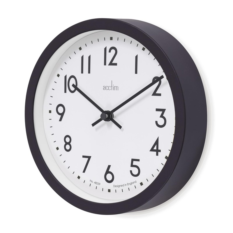 Acctim Elstow 22843 Wall Clock in Soot Black