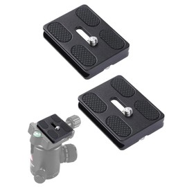KGDUYC Pack of 2 Quick Release Plate, PU-50 Quick Release Plate Adapter, Camera Tripod Quick Release Plate with 1/4 Inch Camera Screw, Compatible with Tripod Ball Head Quick Release Plate - Black