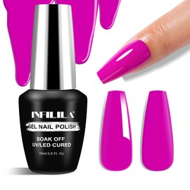 NXJ INFILILA Purple Gel Nail Polish, 15ml Dark Purple Gel Polish, Hema Free Plum Purple Gel Nail Polish, Soak Off UV Light Gel Polish Nail Manicure DIY Color Gel Gift for Women Girls