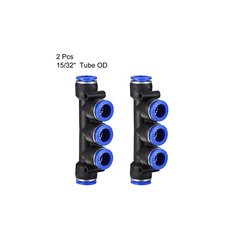 sourcing map Plastic Inline Manifold Union Push to Connect Tube