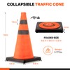 BATTIFE Collapsible Traffic Cones, Reflective Safety Cones with Black Base