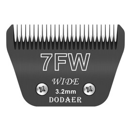 7FW Wide Blades for Dog Grooming,Compatible with Andis,Oster A5,Wahl km10 Clippers,Cutting Length 1/8",Black