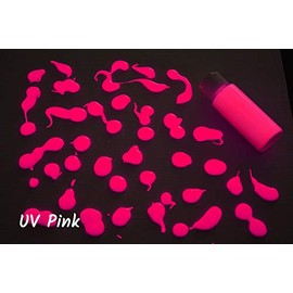 DirectGlow UV Blacklight Reactive Fluorescent Tempera Party Paint (Pink, 8 Ounce Bottle)