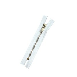 Jeans Reißverschluss Silber-Glanz-Metall Reißverschlüsse 5mm (weiß, 12cm)