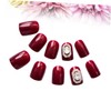 Mikinona Diy False Nails Set 24pcs Red Nail Stickers Girls