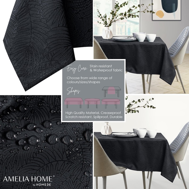 AmeliaHome Tablecloth, Lotus Effect, Water-resistant