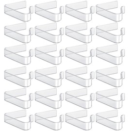 FOEEORT 24 PCS Table Cloth Clip, Plastic Transparent Picnic Tablecloth Clips Large Windproof Transparent Table Clips, Suitable For Christmas, Family Wedding Party, Indoor And Outdoor Camping
