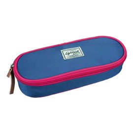 LIGHTPAK Wild Child 46142 Writing Instrument Case in Red/Blue, Polyester Pencil Case with Large Main Compartment and 4 Elastic Bands, Pencil Case Approx. 9.5 x 23.5 x 5 cm