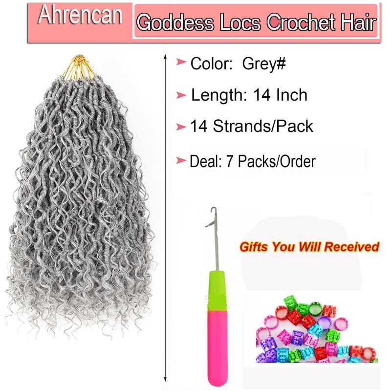 Grey Goddess Locs Crochet Hair For Black Women 14 Inch