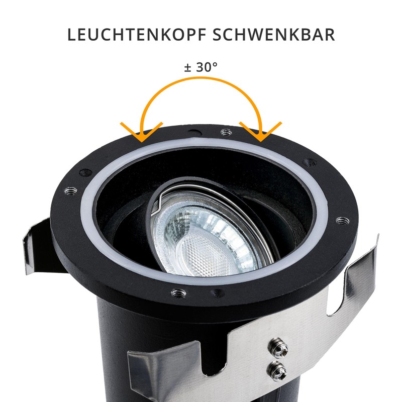 Juavi Pivoting Recessed Floor Spotlight with LED GU10